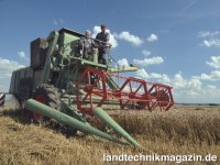 Der Mähdrescher Claas MATADOR GIGANT (hier mit Be