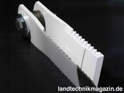 Bild: Bei den neuen Rasspe Paddlemessern sind die mittigen Messer paarweise in einem Winkel V-förmig zueinander angeordnet, der wie eine Düse beschleunigend auf die Luftströme wirkt.