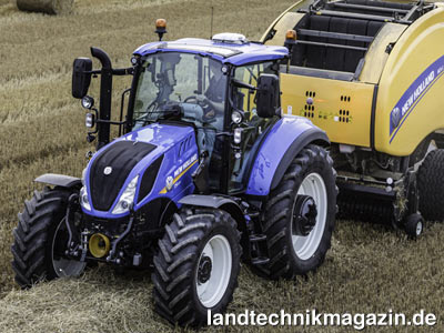 Bild: Die Motorhaube der neuen New Holland T5-Traktoren wurde überarbeitet und dem Design der T6 und T7 angepasst.