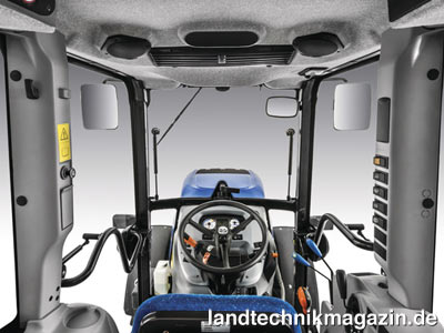 Bild: Der Geräuschpegel in der Kabine der neuen New Holland T4 V/N/F Schmalspur-Traktoren wurde auf 78 dB(A) gesenkt.