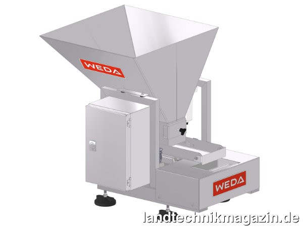 lDer neue WEDA Larvendosierer LD1 automatisiert den Prozess der Larvendosierung. Dank der Anbindung an das WEDA Computersystem können die Junglarven grammgenau auf das zuvor in die Kisten dosierte Futter aufgebracht werden.