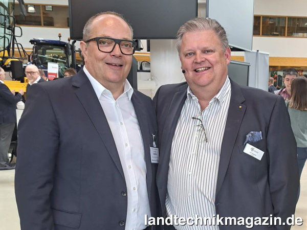 lKarl Josef Duffner (li.) wird Präsident des LandBauTechnik Bundesverbands e.V.. Sein Vorgänger Ulf Kopplin war 22 Jahre Präsident des LBT und ist nun Ehrenpräsident.