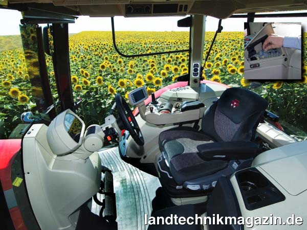 Bild: Massey Ferguson erhielt eine SIMA 2009 Goldmedaille für die OptiRide Plus Kabinenfederung, die optional für die neue Traktorenserie MF 8600 lieferbar ist. Das System arbeitet mit vier hydropneumatischen Dämpfern, die unabhängig voneinander über eine Software angesteuert werden können. Dabei werden die Kabinenposition und die durch die Fahrbahnbeschaffenheit oder durch ein Beschleunigen oder Abbremsen verursachten Bewegungen des Fahrzeuges analysiert und die optimale Dämpfung eingestellt. Darüber hinaus kann der Fahrer die Dämpferhärte je nach Bedarf direkt in der Kabine vorwählen. Zu sehen ist diese Innovation auf der SIMA 2009 in Halle 6, Stand E 112/114.