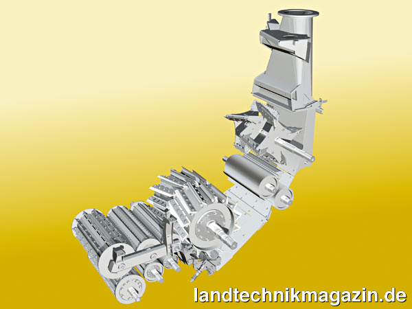 Bild: Krone erhält eine weitere Agritechnica-Neuheiten-Silbermedaille 2009 für das neue Krone-VariStream-System beim Feldhäcksler Big X.
