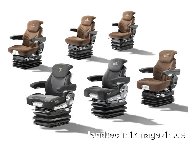 lGrammer präsentierte die Traktorsitze der erfolgreichen Maximo-Baureihe auf der Agritechnica 2009 mit einigen neuen Ausstattungsmerkmalen. Vor allem der Federungskomfort profitiert von diesen Updates.