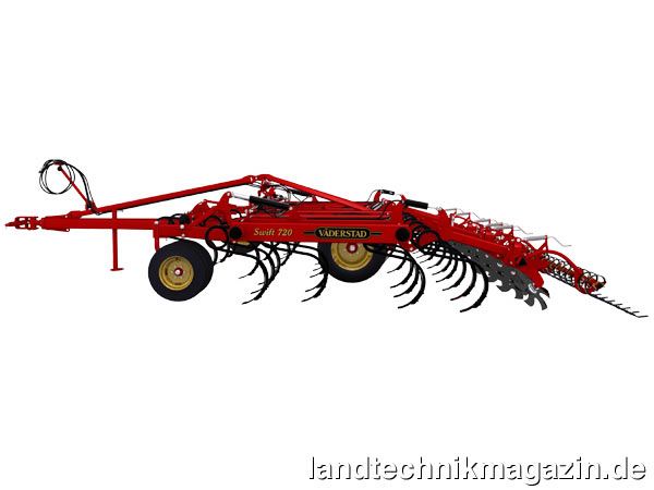 lBereits zur Agritechnica 2009 hatte Väderstad den Grubber Swift für die flache Bodenbearbeitung als Konzept vorgestellt. Nach intensiven Tests in diesem Jahr, kommt der Swift zur Saison 2011 mit Arbeitsbreiten von 5,60 Metern, 7,20 Metern und 8,70 Metern auf den Markt.