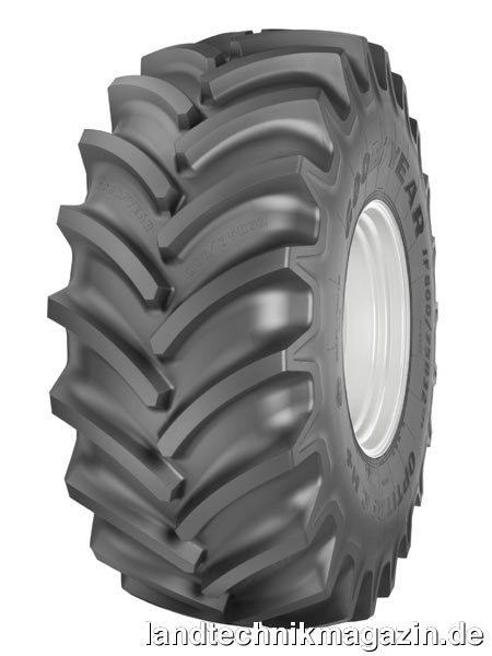 lGoodyear erweitert die Farmreifenfamilie OPTITRAC mit dem neuen Mähdrescher-Reifen OPTITRAC H+, der in den zwei Dimensionen IF80070R32 CFO und IF800/75R32 CFO erhältlich ist.