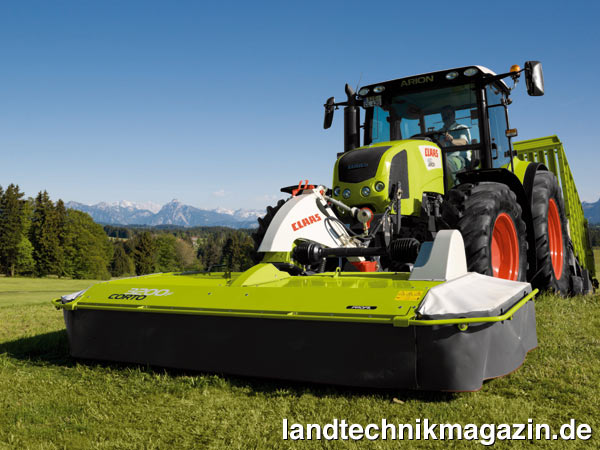 lAuf der Agritechnica 2011 stellt Claas die drei neuen Front-Trommelmähwerke CORTO 3200 F PROFIL, CORTO 3200 FN PROFIL und CORTO 2800 F PROFIL mit Arbeitsbreiten von 3,05 m beziehungsweise 2,65 m vor.