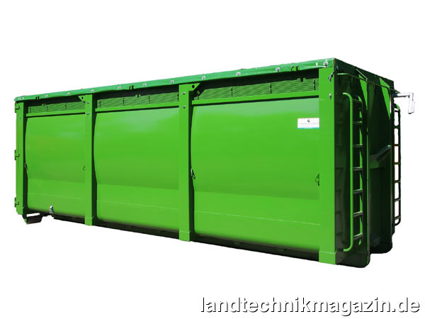 lBeidseitig unterhalb des Abschlussprofiles ist der neue dry-con plus Trocknungscontainer von Hermann Ellermann mit einer Zwangsentlüftung ausgestattet, wo die mit Feuchtigkeit gesättigte Trocknungsluft nach Außen entweichen kann.