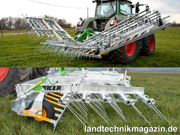 lDer neue Joskin Weidebelüfter Scariflex R6S5 ist mit einer 5. Reihe flexibler Zinken versehen anstatt der Reihe von schmalen Schabern wie beim Scariflex R5S3. Mit einem Zinkenabstand von 30 cm soll der neue Scariflex R6S5 für eine noch bessere Belüftung der Grasnarbe sorgen.