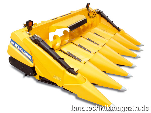 XL-Bild: Die neuen New Holland Maispflückvorsätze gibt es in klappbarer Ausführung mit sechs oder acht Reihen sowie in einer starren zwölfreihigen Version.