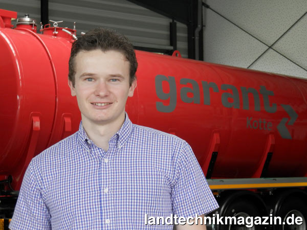 lSeit Mai ist Dennis Schrader (25) bei Kotte Landtechnik für den Vertrieb der garant Gülletechnik zuständig.