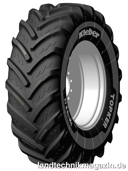 lKleber bietet den Landwirtschaftsreifen Topker jetzt auch in den Dimensionen 600/70 R30, 710/70 R38 und 710/70 R42 für Traktoren der mittleren und oberen Leistungsklasse an.