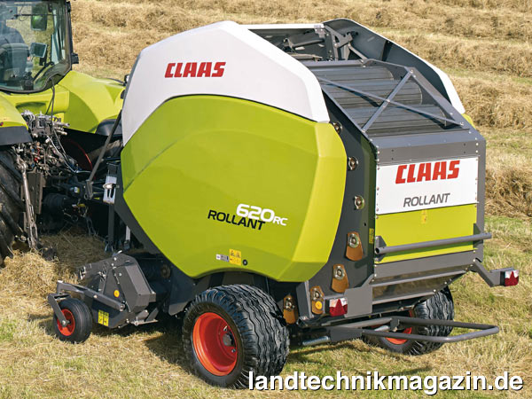 lBei der neuen Festkammer-Rundballenpresse ROLLANT 620 brüstet sich Claas damit, die größte ihrer Art auf den Markt zu bringen. Tatsächlich verfügen die Ballen über einen Durchmesser von 1,50 m.
