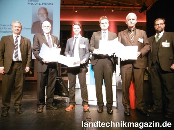 lMax-Eyth-Nachwuchsförderungspreis 2016 (v.l.n.r.): Prof. Dr-Ing. Peter Pickel, Prof Dr. Ludger Frerichs, M.Sc. Florian Schramm, B.Sc. Martin Becker, Prof. Dr. Hans-Peter Schwarz, Prof. Dr.-Ing. Henning Jürgen Meyer.