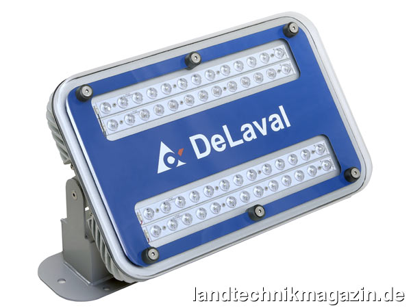 XL-Bild: Die neuen LED Stalllampen DeLaval CL6000 und CL9000 bieten durch optimierte Lichtfarbe und Lichtverteilung besonders viel Kuhkomfort.