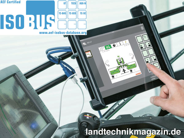 lDie AEF hat sowohl ISOBUS UT als auch Auxiliary Control der Claas EASY on board App zertifiziert. Mit der Zertifizierung verbunden ist ein Eintrag in der offiziellen AEF-Datenbank, mit der sich Kompatibilitäten prüfen lassen.