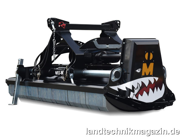 lDas Müthing-Mulchgerät MU-M 280 Vario-Shark verfügt über eine hydraulische Seitenverschiebung, schraubbare patentierte Kurzhäckselleisten, eine robuste und auswechselbare Verschleißeinlage sowie die Vario-Schneidschiene.Die Sonderedition ist auf 50 Stück limitiert und ab Juli 2018 lieferbar.