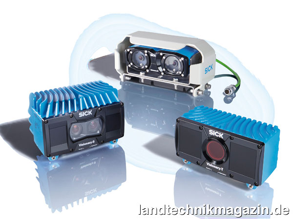 XL-Bild: Sick bietet drei 3D-Snapshot-Kameras an: die robuste Visionary-B, für den Nahbereich Visionary-S und für weitere Entfernungen Visionary-T. Die Sick Visionary Kameras erfassen Tiefenwerte, um 3D-Abbilder für autonome Anwendungen zu generieren.
