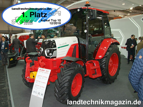 lDie Belarus Traktoren-Neuheiten zur Agritechnica 2019 belegten im Dezember 2019 den ersten Platz in den landtechnikmagazin.de Artikel Top 10.