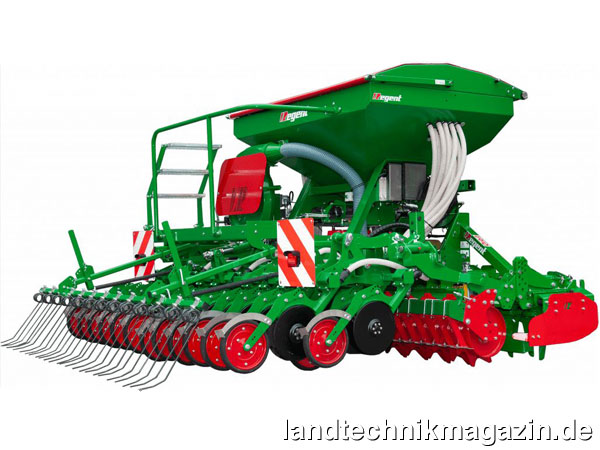 Bild: Die neue pneumatische Regent Aufbau-Drillmaschine Ventra M 3012 DS verfügt über eine Arbeitsbreite von 3,0 m bei 24 Saatreihen mit 12,5 cm Reihenabstand, der Saatguttank fasst nach Herstellerangaben in Serienausstattung 820 l. Foto: Regent Pflugfabrik GmbH