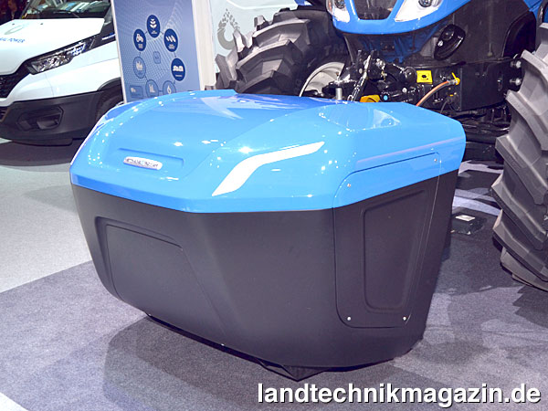 Bild: Als Sonderausstattung bietet New Holland für den neue T6.180 Methan Power den sogenannten Range Extender, mit dem sich die Reichweite erweitern lässt.