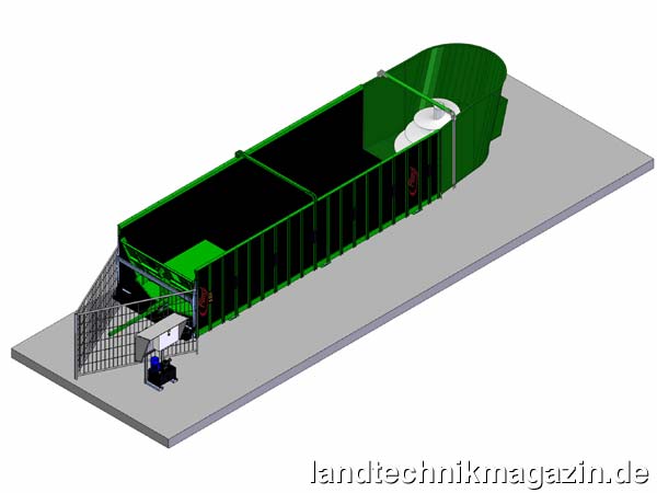 lJe nach Einsatzverhältnissen und Kundenwunsch stattet Fliegl die Dosierstationen Biomat und Biomat Mega mit dem Einbringcontainern SteelPro aus Stahl oder dem Abschiebe-Container PolyPro aus hochfestem Kunststoff aus, welche die Zerkleinerungs-, Misch- und Dosiereinrichtung MultiMix beschicken.