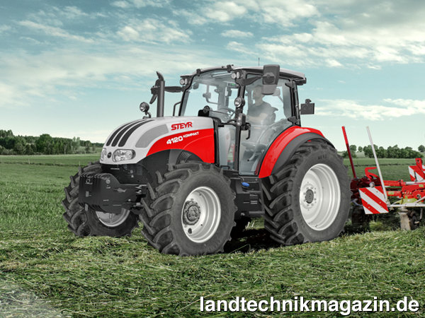 lDie Steyr Traktoren der Baureihe Kompakt erhalten im Zuge eines Updates neue F5-Motoren von FPT mit 4 Zylindern und 3,6 l Hubraum, die den Vorgaben der Abgasnorm EU Stufe V entsprechen.