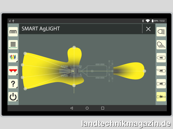 Bild: Exakte, speicherbare Lichtprofile, angepasst an Gerätekombinationen und Einsatzbedingungen werden beim neuen SMART AgLIGHT von Reichhardt über ISO-VT und mobile Endgeräte bedient.