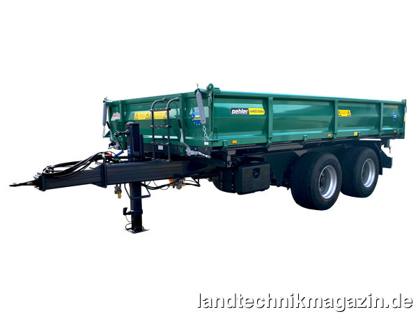 lBeim neuen Oehler Tandem-Dreiseiten-Kipper TDK 180 N sind Bodenplatte und Bordwände aus besonders widerstandsfähigem HARDOX gefertigt.