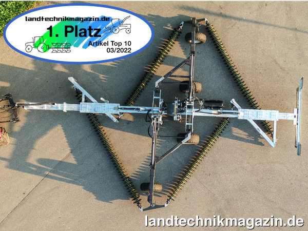 XL-Bild: Die neue Fliegl Kettenscheibenegge belegte im Februar 2022 den ersten Platz in den landtechnikmagazin.de Artikel Top 10.