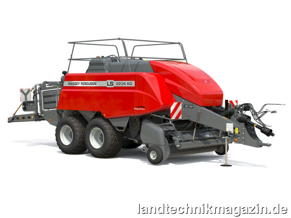 lDie Massey Ferguson Quaderballenpressen der Baureihe MF 2200 mit den neuen Modellbezeichnungen MF 2233, MF 2224, MF 2234, MF 2234 XD und MF 2244 verfügen über eine Hochleistungs-Pickup, ein neues Fahrwerk und die Bedienung per MF BaleCreate-Interface.