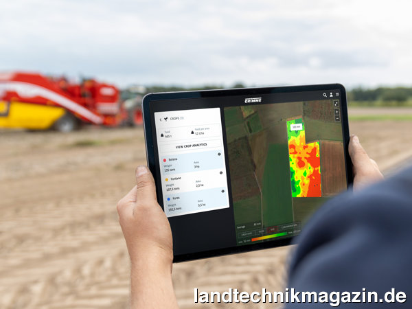 lDer neue Grimme CropAnalyser erfasst während des Rodeprozesses Beimengen sowie das Größenspektrum der Kartoffeln.